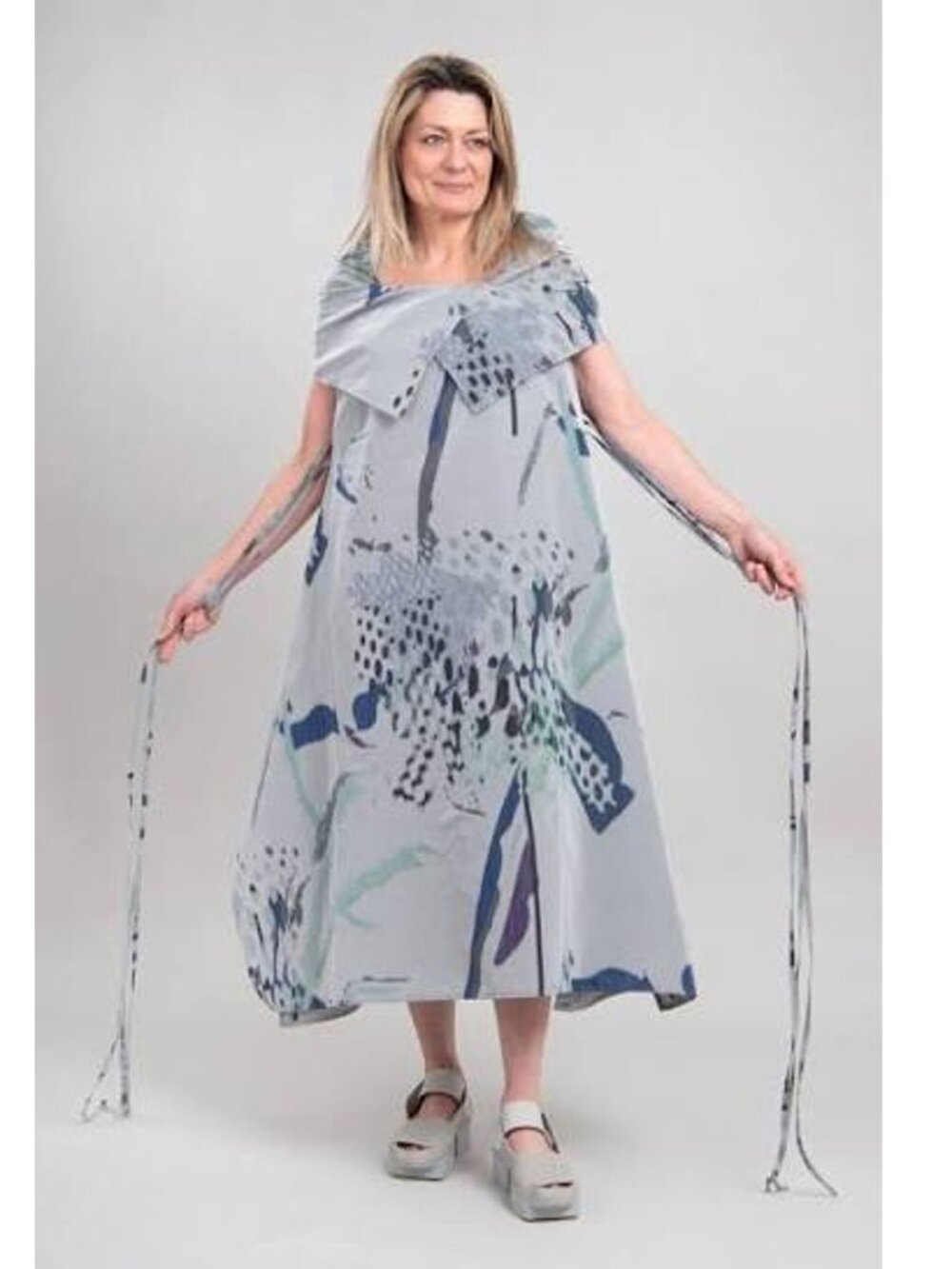 Igor Dobranic Grey Bond Taffeta Dress Size L